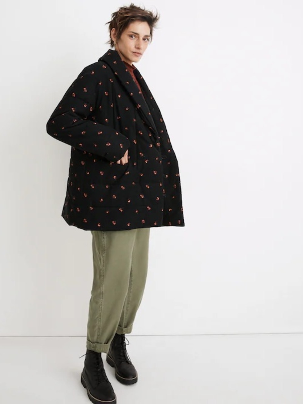 Madewell Corduroy Dumont Quilted Jacket in Amie Floral Size M